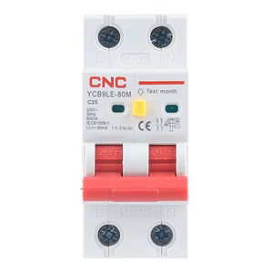 Residual Current Breaker with Over-Current, 2P, 25A, class C, 30mA, 6kA