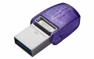 Kingston DataTraveler microDuo 3C USB flash drive 64 GB USB Type-A / USB Type-C 3.2 Gen 1 purple stainless steel