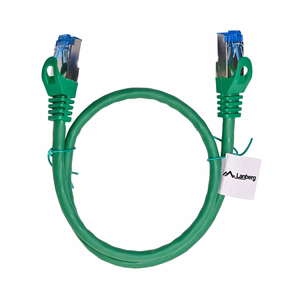 LANBERG PATCHCORD S/FTP CAT.6A 0.5M GREEN LSZH