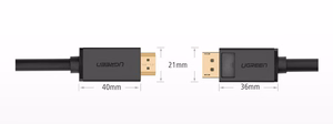 Ugreen yksisuuntainen DisplayPort - HDMI -kaapeli 4K 30Hz 32 AWG 1,5m musta (DP101 10239)