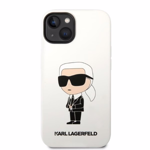 Karl Lagerfeld KLHCP14MSNIKBCH iPhone 14 Plus 6.7" kovakuori valkoinen/valkoinen Silicone Ikonik