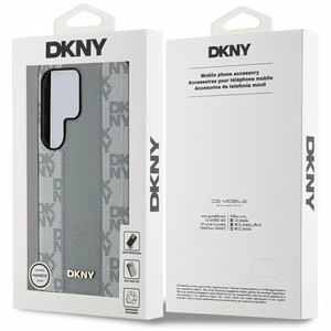 DKNY Nahkainen Checkered Pattern MagSafe Suojakuori Samsung Galaxy S25 Ultra:lle - harmaa