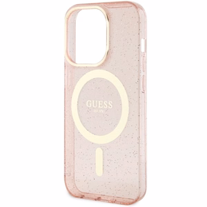 Guess GUHMP14LHCMCGP kovakotelo iPhone 14 Pro 6.1" vaaleanpunainen/vaaleanpunainen Glitter Gold MagSafe