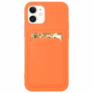 Korttikotelo Silikoni lompakko asia korttipaikka asiakirjat iPhone 12 Pro oranssi