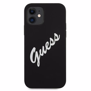 Guess GUHCP12SLSVSBW iPhone 12 mini 5.4" musta ja valkoinen kovakotelo Silikoni Vintage