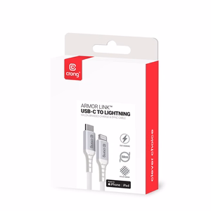 Crong Armor Link MFi USB-C–Lightning-pikalatauskaapeli, 1,5 m, valkoinen
