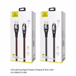 USB-kaapeli USAMS SJ368 - U36 musta Lightning 120cm (digitaalinen latausnayto)