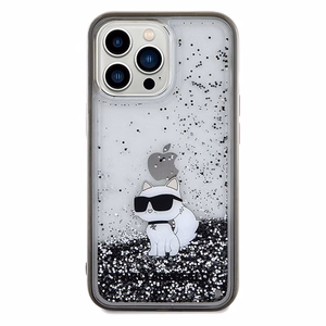 KARL LAGERFELD KLHCP13XLKCNSK Liquid Glitter C -suojakuori iPhone 13 Pro Maxille - läpinäkyvä
