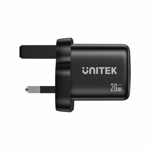 UNITEK 2x GAN 20 W verkkolaturi, musta