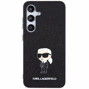 Karl Lagerfeld Fixed Glitter Ikonik Logo Metal Pin Suojakuori Samsung Galaxy S24+:lle - musta