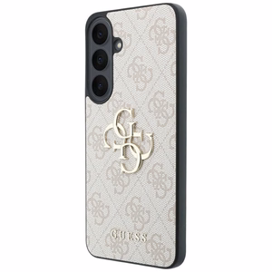 Guess Leather 4G Metal Logo -suojakuori Samsung Galaxy S26 FE – vaaleanpunainen