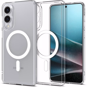 Spigen Ultra Hybrid Mag Suojakuori MagSafella Samsung Galaxy S25 Edge:lle - läpinäkyvä