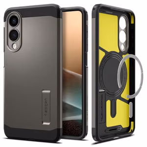 Spigen Tough Armor MagSafe Suojakuori Samsung Galaxy S25 Edge:lle - harmaa/musta