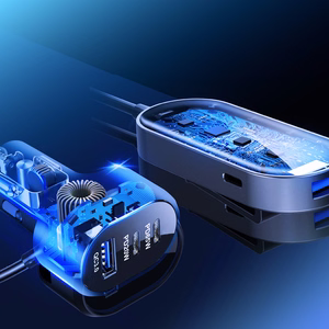 3mk Double -autolaturi, 135 W, PD/QC/PPS, USB 2A4C, musta/harmaa