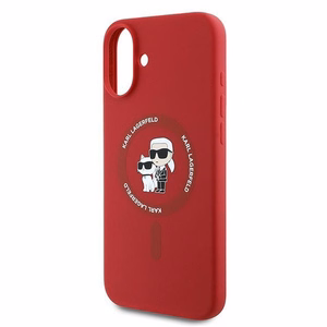 KARL LAGERFELD Silikoninen KC Body Ring MagSafe Suojakuori KLHMP16MSCMKCRHR iPhone 16 Plus:lle - Punainen
