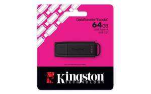 Kingston 64GB kannettava USB 3.2 musta