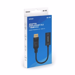 Savio sovitin DisplayPort (M) v1.2 - HDMI A (F) v1.4, 4K, AK-62