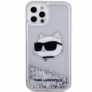 Karl Lagerfeld KLHCP12MLNHCCS iPhone 12 / 12 Pro 6.1" hopeinen/hopeinen kovakuori Glitter Choupette Head