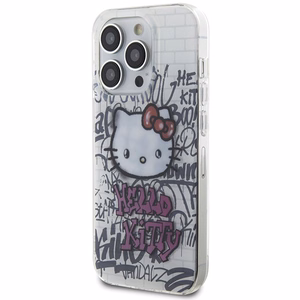 Hello Kitty IML Kitty On Bricks Graffiti case for iPhone 15 Pro - white