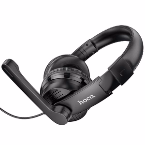 HOCO langalliset kuulokkeet Jack 3,5 mm mikrofonilla W103 musta
