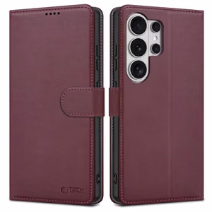 Tech-Protect Wallet -suojakuori Samsung Galaxy S26 Ultralle - viininpunainen
