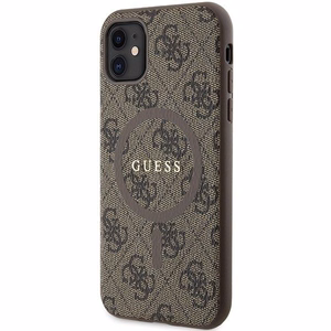 Guess 4G Ring Classic Logo MagSafe Suojakuori iPhone 11:lle - ruskea