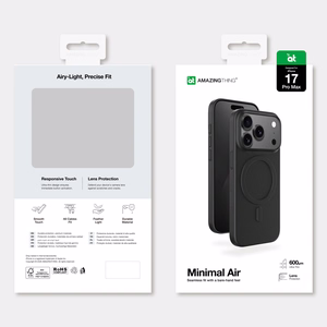 AmazingThing Minimal Air Suojakuori iPhone 17 Pro Max:lle MagSafe-yhteensopiva - musta