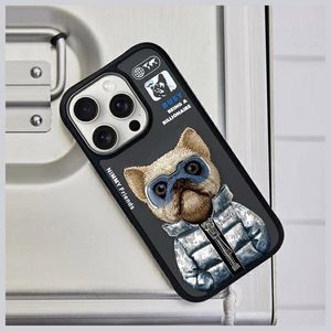 NIMMY Suojakuori COOL&CUTE 2.0 Koira iPhone 16 Pro:lle musta