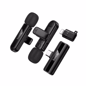 Langaton mikrofonisetti Hoco L20A, USB-C/Lightning, musta