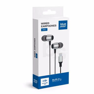 Johdolliset kuulokkeet USB C (DAC) Blue Star M09C 1,2 m musta
