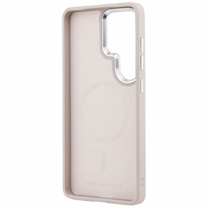 Karl Lagerfeld Suojakuori Embossed Ring RSG Logo MagSafe Samsung Galaxy S26 Ultra:lle vaaleanpunainen