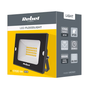 Rebel LED-valonheitin 20 W, 6500 K, 230 V