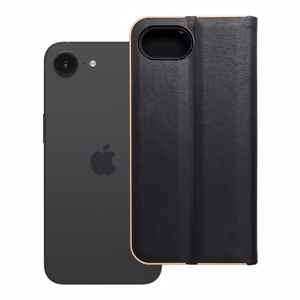 Läppäsuojakuori iPhone 16e:lle (SE 4 2025) Luna Book Gold musta