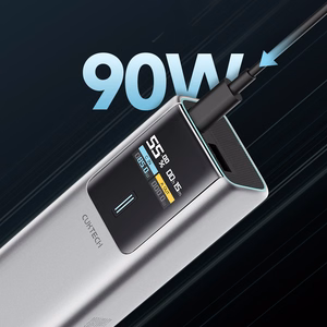 CUKTECH CKPB100PGLBL varavirtalähde, 10000 mAh, 150 W, USB-C / USB-A, harmaa