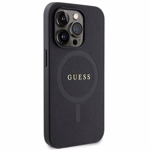 Guess GUHMP14LPSAHMCK Suojakuori iPhone 14 Pro:lle - musta Saffiano MagSafe