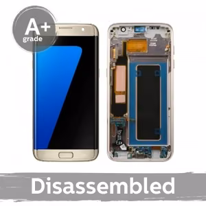 LCD-näyttö yhteensopiva Samsung G935 S7 Edge kehyksellä / Valkoinen / (10/10 Käytetty)