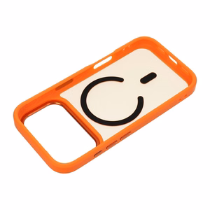 Suojakuori laitteelle iPhone 18 Pro / 17 Pro: Forcell F-Protect Smoke Hybrid Premium, MagSafe-yhteensopiva, väri: oranssi