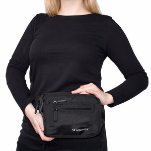 Wozinsky WSB-W1 unisex-olkalaukku säädettävällä hihnalla, vedenpitävä - musta