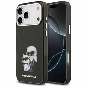 Karl Lagerfeld IML Aquarelle Karl & Choupette & Logo MagSafe Suojakuori iPhone 17 Pro:lle - musta