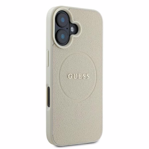 Guess Grained Ring MagSafe Suojakuori iPhone 16:lle - beige