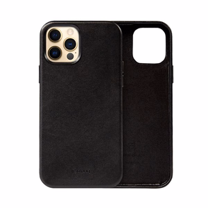 Crong Essential Cover suojakuori laitteelle iPhone 12 Pro Max, keinonahkainen, musta
