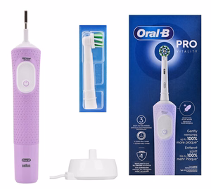 Oral-B Vitality Pro – ladattava sähköhammasharja, 1 harjaspäätä, 3 puhdistustilaa, syreeninvärinen