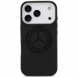 Mercedes Silicone Vintage Logo MagSafe suojakuori iPhone 17 Pro:lle - musta