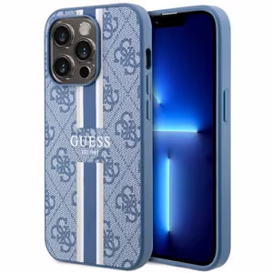 Guess GUHMP14LP4RPSB iPhone 14 Pro 6.1 sininen/sininen suojakuori 4G Printed Stripes MagSafe
