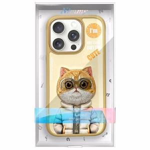NIMMY Suojakuori COOL&CUTE 2.0 Kissa iPhone 16 Pro Max:lle khaki