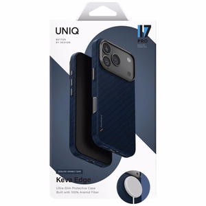 Uniq Keva EDGE Magclick Lataussuojakuori iPhone 17 Pro:lle - sininen