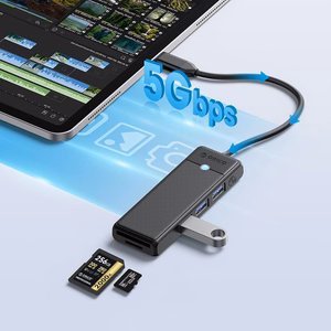 Orico PAPW3AT-U3 USB Hub 4-port 3x USB-A 3.0 with microSD/SD card reader 1.8 m - black