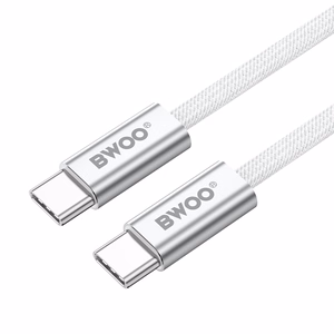 BWOO 240W punottu kaapeli USB-C - USB-C BO-X317C-C 1m valkoinen