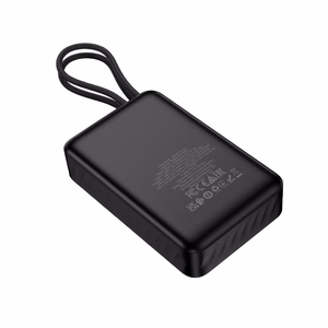 Hoco J171A -varavirtalähde 20000 mAh QC PD 2A 22,5W sisäänrakennetuilla kaapeleilla USB-C + Lightning, musta
