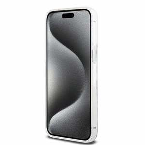 DKNY Liquid Glitter Multilogo Suojakuori iPhone 15 Pro Max:lle - valkoinen